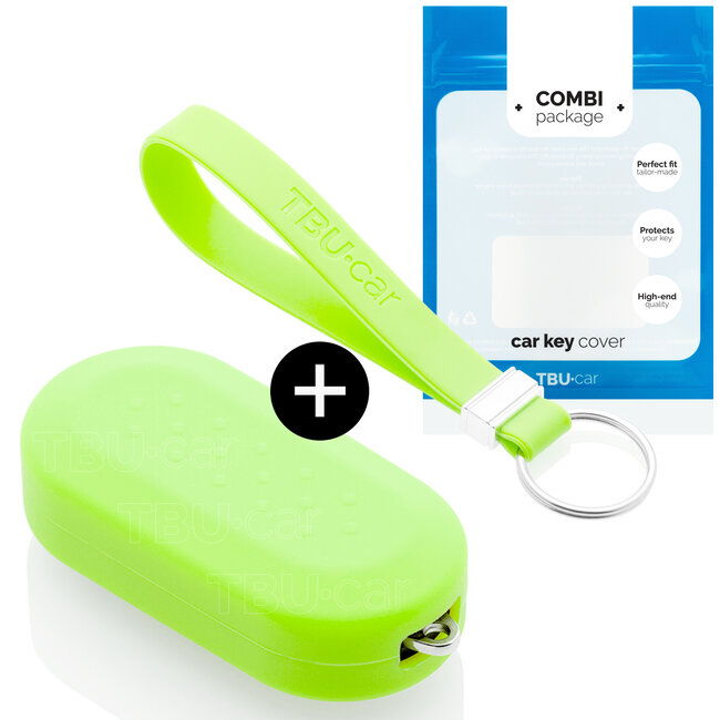 Cover chiavi auto compatibile con Fiat - Copertura protettiva - Custodia Protettiva in Silicone - Fosforescente