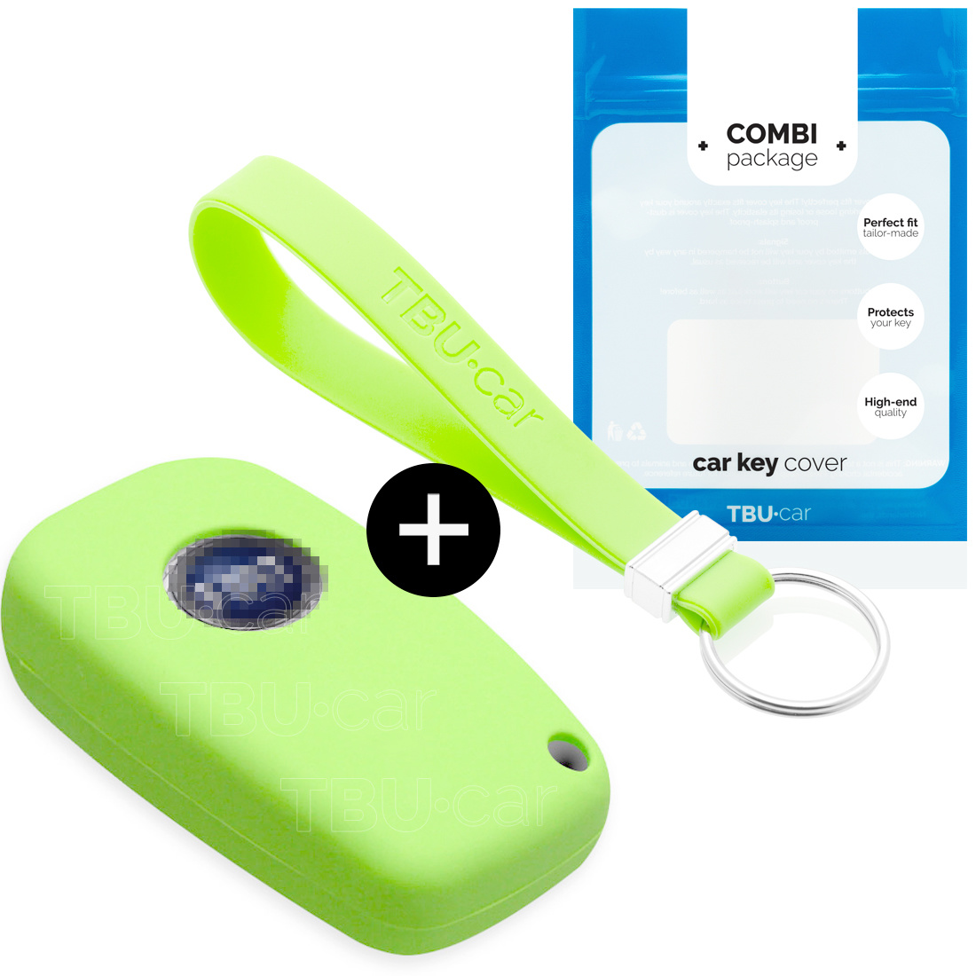 TBU car TBU car Car key cover compatible with Fiat - Silicone Protective Remote Key Shell - FOB Case Cover - Glow in the Dark