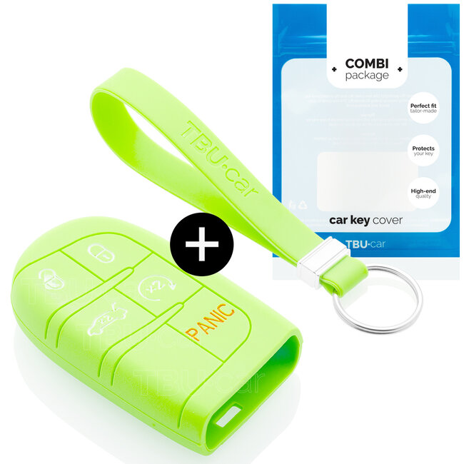 Funda Carcasa llave compatible con Jeep - Funda de Silicona - Cover de Llave Coche - Glow in the Dark