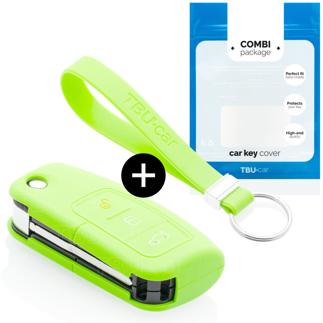 Sleutel cover compatibel met Ford - Silicone sleutelhoesje - beschermhoesje autosleutel - Glow in the Dark