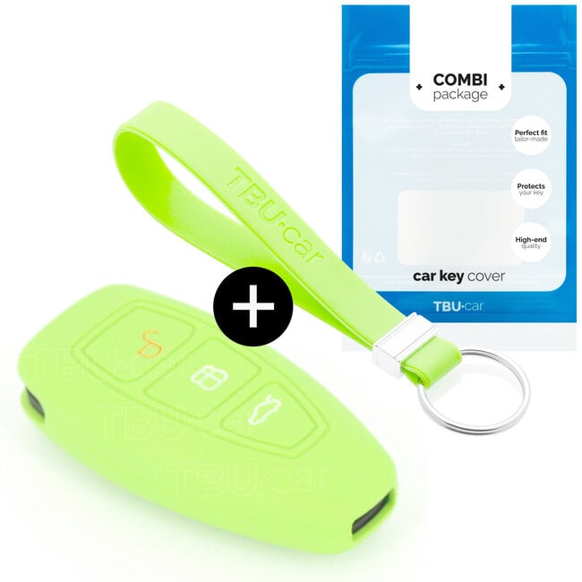 Sleutel cover compatibel met Ford - Silicone sleutelhoesje - beschermhoesje autosleutel - Glow in the Dark