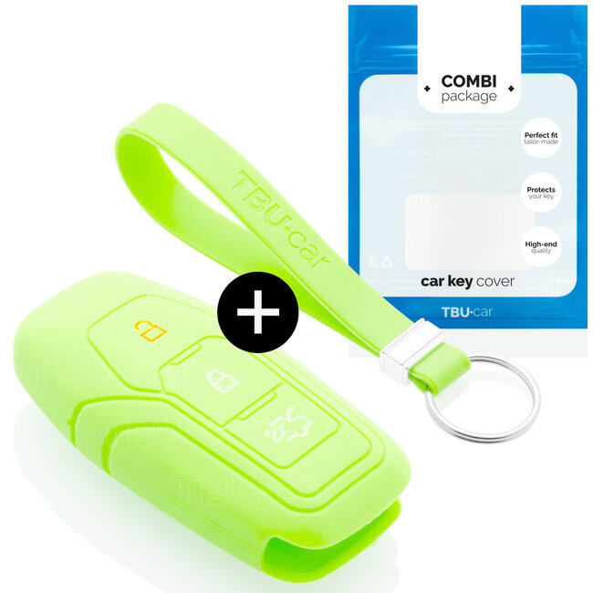 Car key cover compatible with Ford - Silicone Protective Remote Key Shell - FOB Case Cover - Glow in the Dark