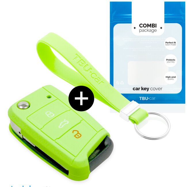 Funda Carcasa llave compatible con VW - Funda de Silicona - Cover de Llave Coche - Glow in the Dark