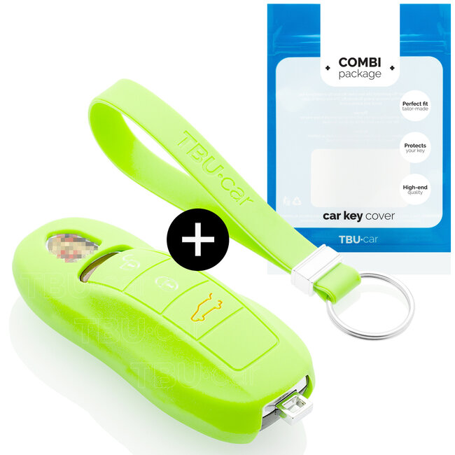 Sleutel cover compatibel met Porsche - Silicone sleutelhoesje - beschermhoesje autosleutel - Glow in the Dark