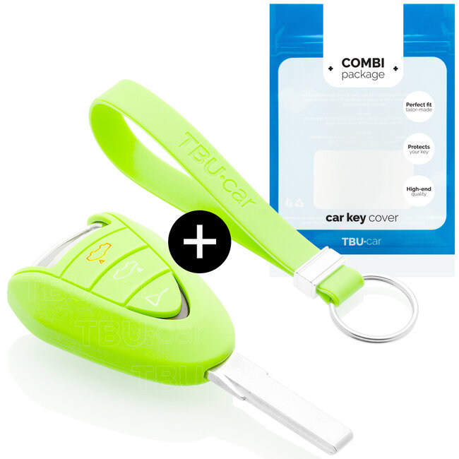Car key cover compatible with Porsche - Silicone Protective Remote Key Shell - FOB Case Cover - Glow in the Dark