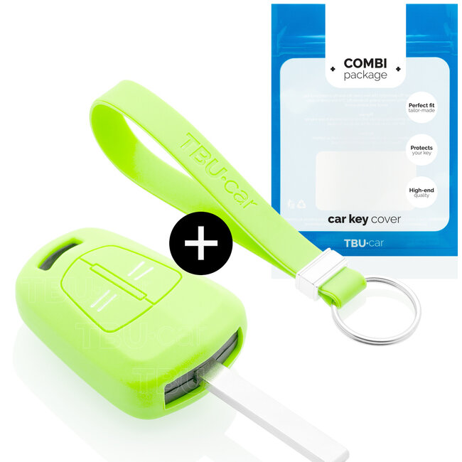 Car key cover compatible with Opel - Silicone Protective Remote Key Shell - FOB Case Cover - Glow in the Dark