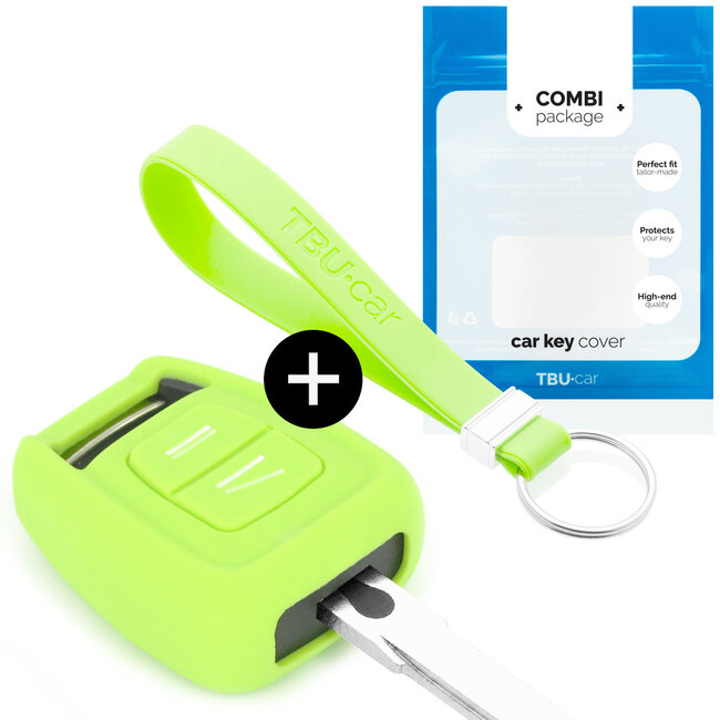 Car key cover compatible with Opel - Silicone Protective Remote Key Shell - FOB Case Cover - Glow in the Dark