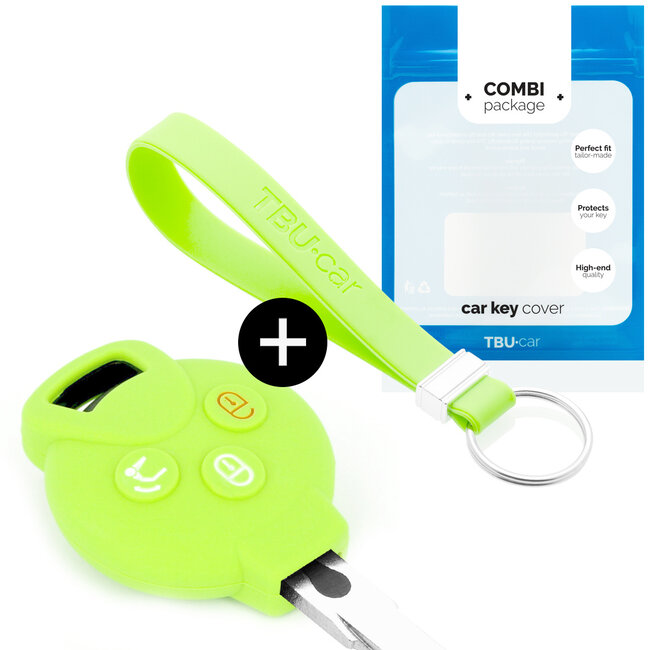 Housse de Protection clé compatible avec Smart - Coque Cover Housse étui en Silicone - Brillent dans le noir