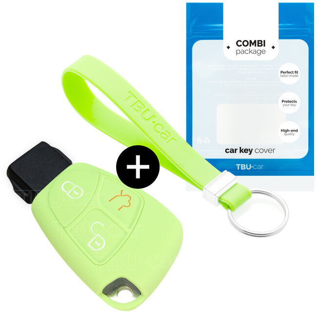 Car key cover compatible with Mercedes - Silicone Protective Remote Key Shell - FOB Case Cover - Glow in the Dark