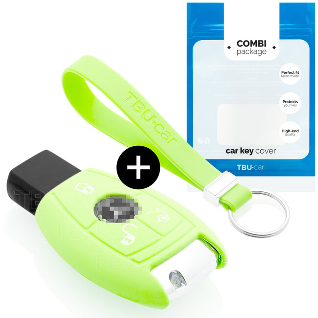 Car key cover compatible with Mercedes - Silicone Protective Remote Key Shell - FOB Case Cover - Glow in the Dark