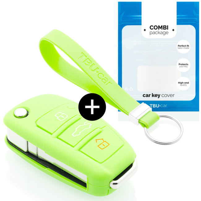Car key cover compatible with Audi - Silicone Protective Remote Key Shell - FOB Case Cover - Glow in the Dark