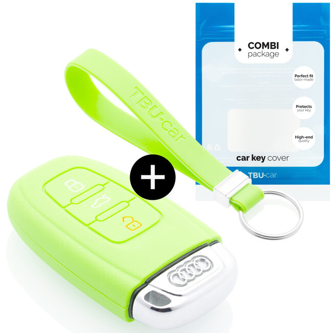 Car key cover compatible with Audi - Silicone Protective Remote Key Shell - FOB Case Cover - Glow in the Dark