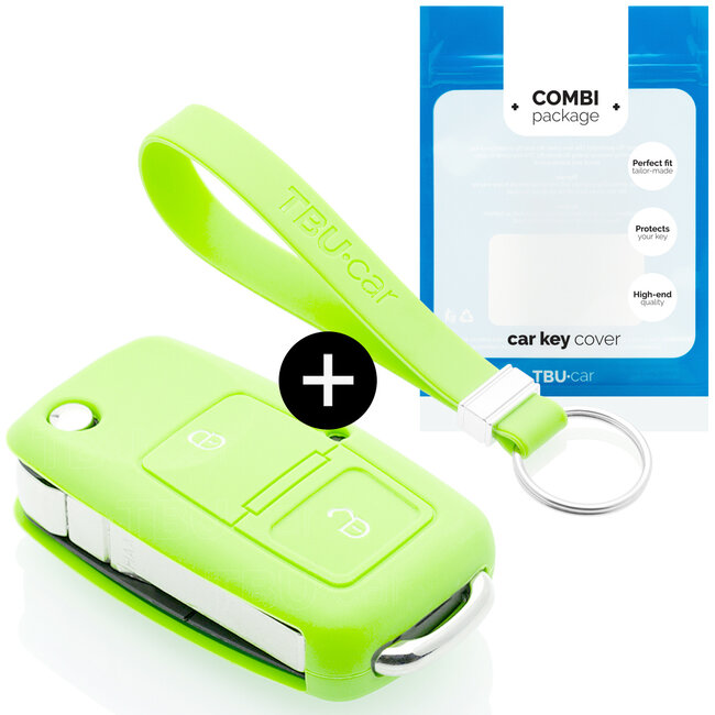 Capa para chave do carro compatível com Skoda - Capa Protetora de Chave Remota de Silicone - Tampa Remota FOB - Fosforescente