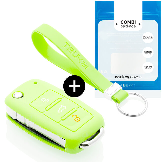 Car key cover compatible with Skoda - Silicone Protective Remote Key Shell - FOB Case Cover - Glow in the Dark