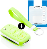 TBU car TBU car Car key cover compatible with VW - Silicone Protective Remote Key Shell - FOB Case Cover - Glow in the Dark