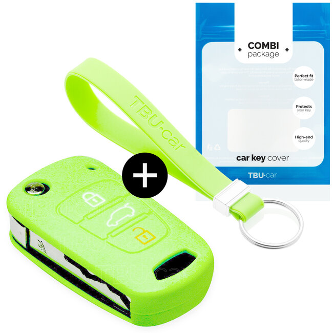 Capa para chave do carro compatível com Kia - Capa Protetora de Chave Remota de Silicone - Tampa Remota FOB - Fosforescente