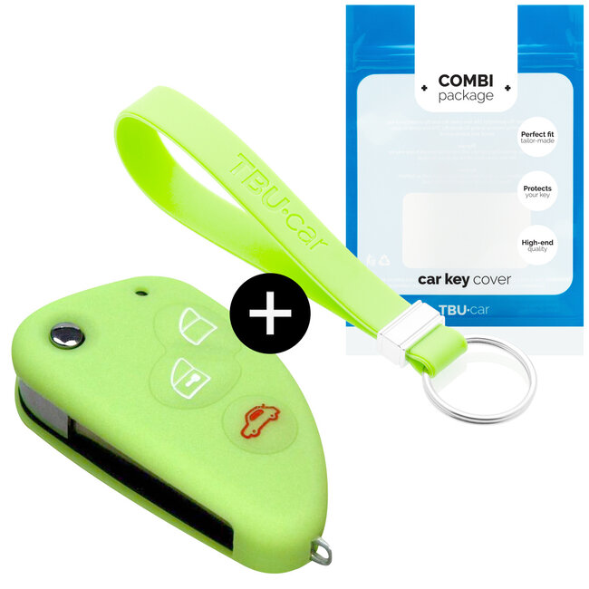 Capa para chave do carro compatível com Alfa Romeo - Capa Protetora de Chave Remota de Silicone - Tampa Remota FOB - Fosforescente