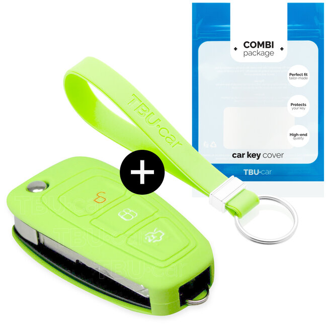 Funda Carcasa llave compatible con Ford - Funda de Silicona - Cover de Llave Coche - Glow in the dark