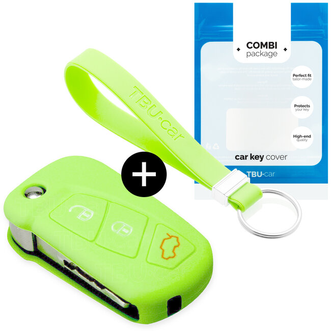 Car key cover compatible with Ford - Silicone Protective Remote Key Shell - FOB Case Cover - Glow in the dark