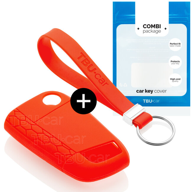 Housse de Protection clé compatible avec Volkswagen - Coque Cover Housse étui en Silicone - Rouge