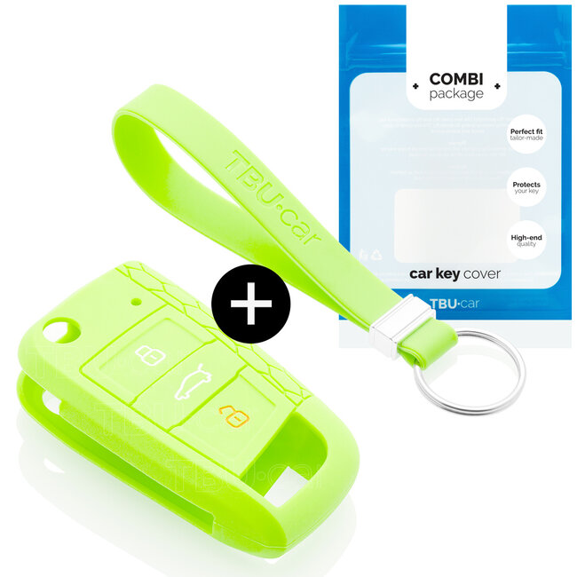 Funda Carcasa llave compatible con VW - Funda de Silicona - Cover de Llave Coche - Glow in the Dark