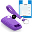 Capa para chave do carro compatível com VW - Capa Protetora de Chave Remota de Silicone - Tampa Remota FOB - Roxo