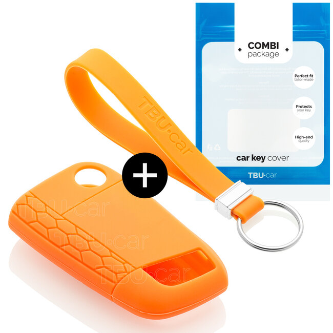 Housse de Protection clé compatible avec Volkswagen - Coque Cover Housse étui en Silicone - Orange