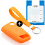 Capa para chave do carro compatível com VW - Capa Protetora de Chave Remota de Silicone - Tampa Remota FOB - Laranja
