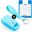 Capa para chave do carro compatível com VW - Capa Protetora de Chave Remota de Silicone - Tampa Remota FOB - Azul claro
