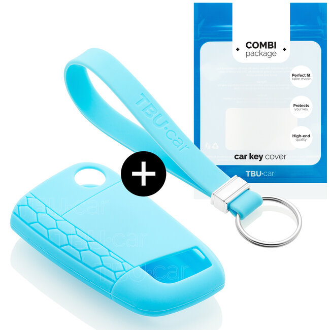 Funda Carcasa llave compatible con VW - Funda de Silicona - Cover de Llave Coche - Azul claro