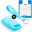 Capa para chave do carro compatível com VW - Capa Protetora de Chave Remota de Silicone - Tampa Remota FOB - Azul claro