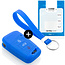 Capa para chave do carro compatível com VW - Capa Protetora de Chave Remota de Silicone - Tampa Remota FOB - Azul