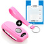 Capa para chave do carro compatível com Peugeot - Capa Protetora de Chave Remota de Silicone - Tampa Remota FOB - Rosa
