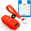 Capa para chave do carro compatível com Peugeot - Capa Protetora de Chave Remota de Silicone - Tampa Remota FOB - Vermelho