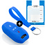 Capa para chave do carro compatível com Peugeot - Capa Protetora de Chave Remota de Silicone - Tampa Remota FOB - Azul