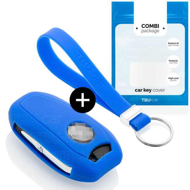 Funda Carcasa llave compatible con Peugeot - Funda de Silicona - Cover de Llave Coche - Azul