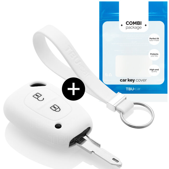 Funda Carcasa llave compatible con Nissan - Funda de Silicona - Cover de Llave Coche - Blanco