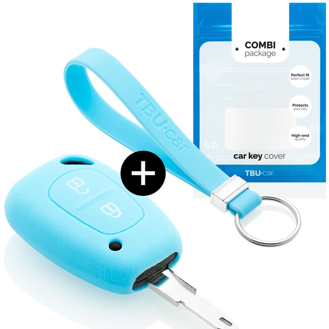 Car key cover compatible with Nissan - Silicone Protective Remote Key Shell - FOB Case Cover - Light Blue