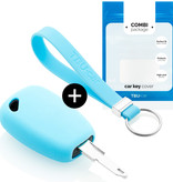 TBU car TBU car Car key cover compatible with Nissan - Silicone Protective Remote Key Shell - FOB Case Cover - Light Blue