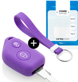 TBU car Peugeot Capa Silicone Chave do carro - Capa protetora - Tampa remota FOB - Roxo