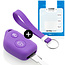 Capa para chave do carro compatível com Peugeot - Capa Protetora de Chave Remota de Silicone - Tampa Remota FOB - Roxo