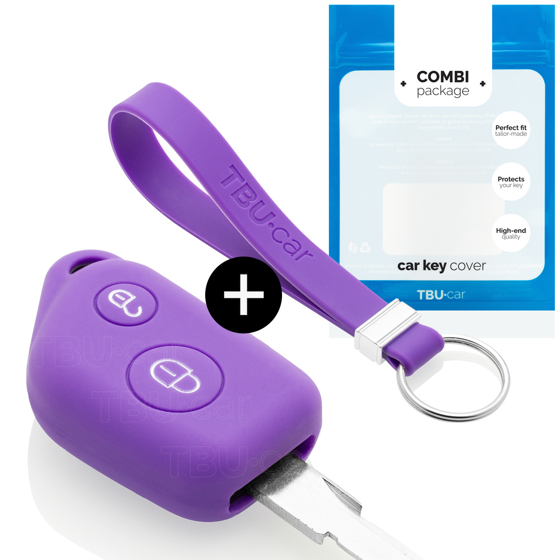 TBU car Peugeot Capa Silicone Chave do carro - Capa protetora - Tampa remota FOB - Roxo