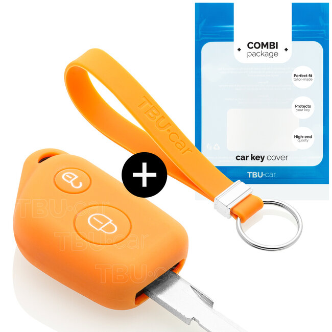Housse de Protection clé compatible avec Peugeot - Coque Cover Housse étui en Silicone - Orange