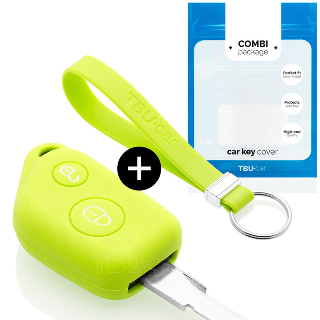 Funda Carcasa llave compatible con Peugeot - Funda de Silicona - Cover de Llave Coche - Verde lima