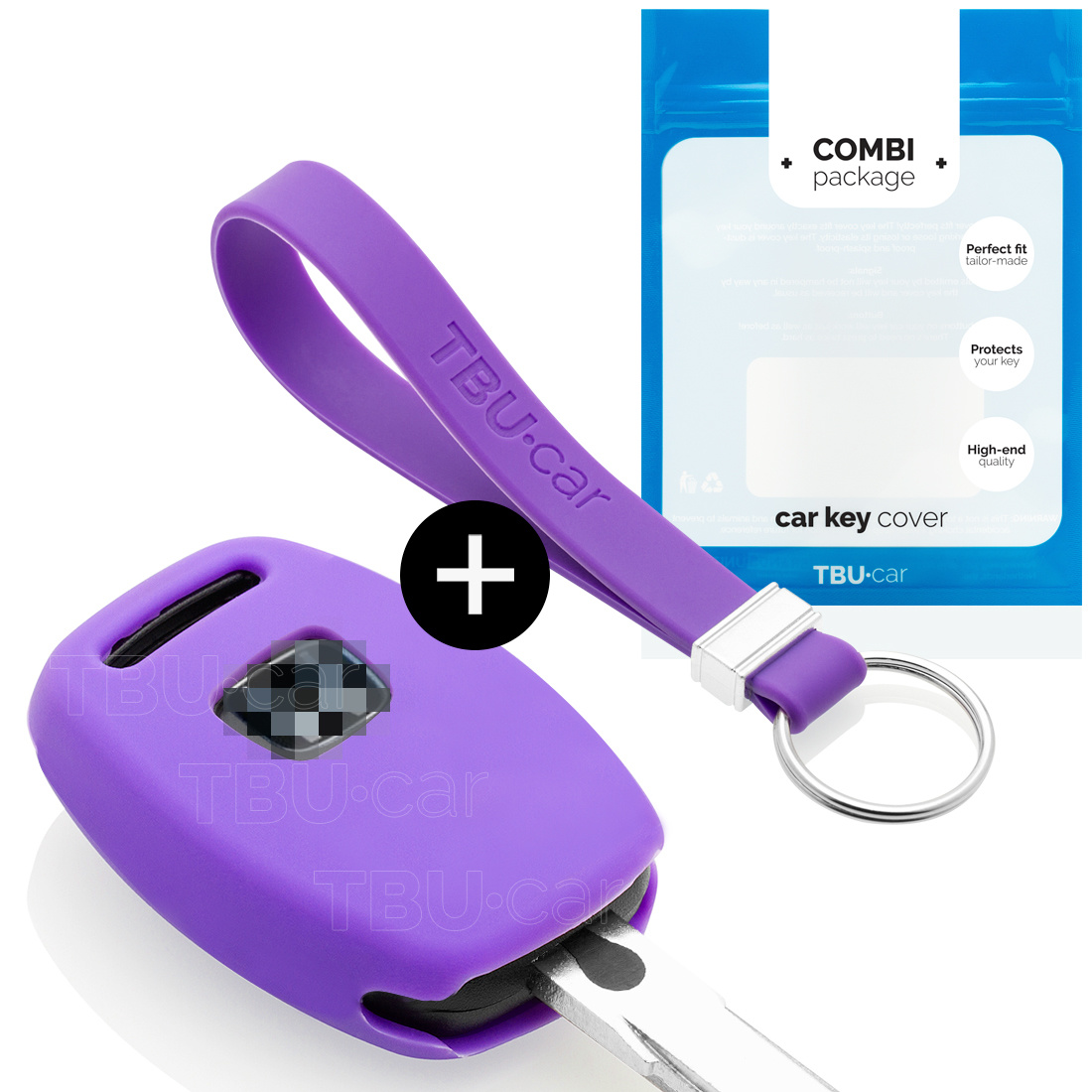 TBU car TBU car Car key cover compatible with Honda - Silicone Protective Remote Key Shell - FOB Case Cover - Purple