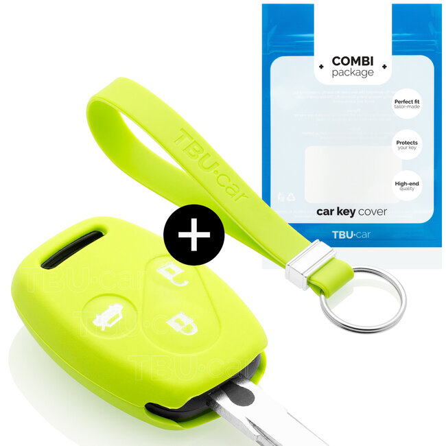 Sleutel cover compatibel met Honda - Silicone sleutelhoesje - beschermhoesje autosleutel - Lime groen
