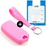 Capa para chave do carro compatível com Jeep - Capa Protetora de Chave Remota de Silicone - Tampa Remota FOB - Rosa
