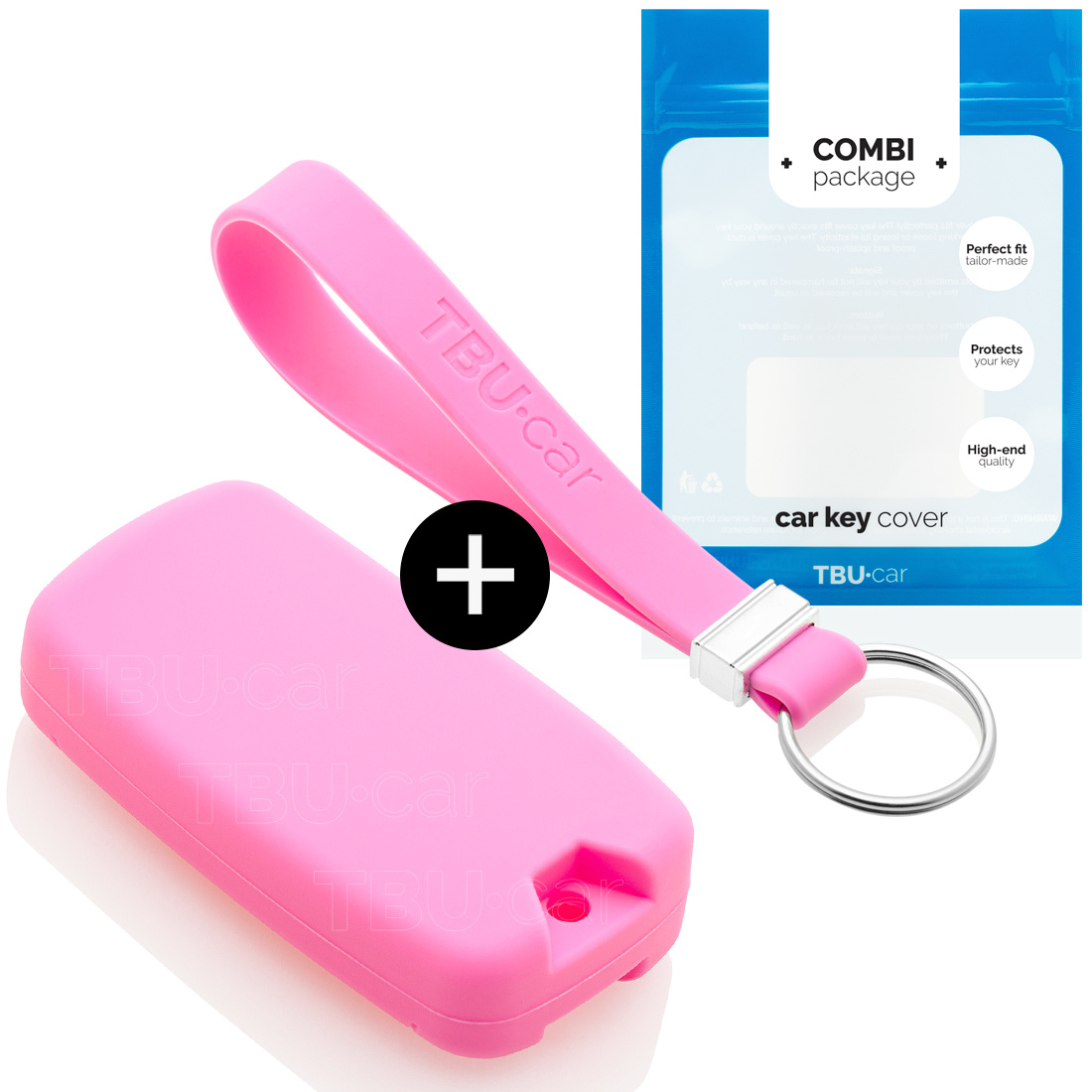 TBU car Jeep Capa Silicone Chave do carro - Capa protetora - Tampa remota FOB - Rosa