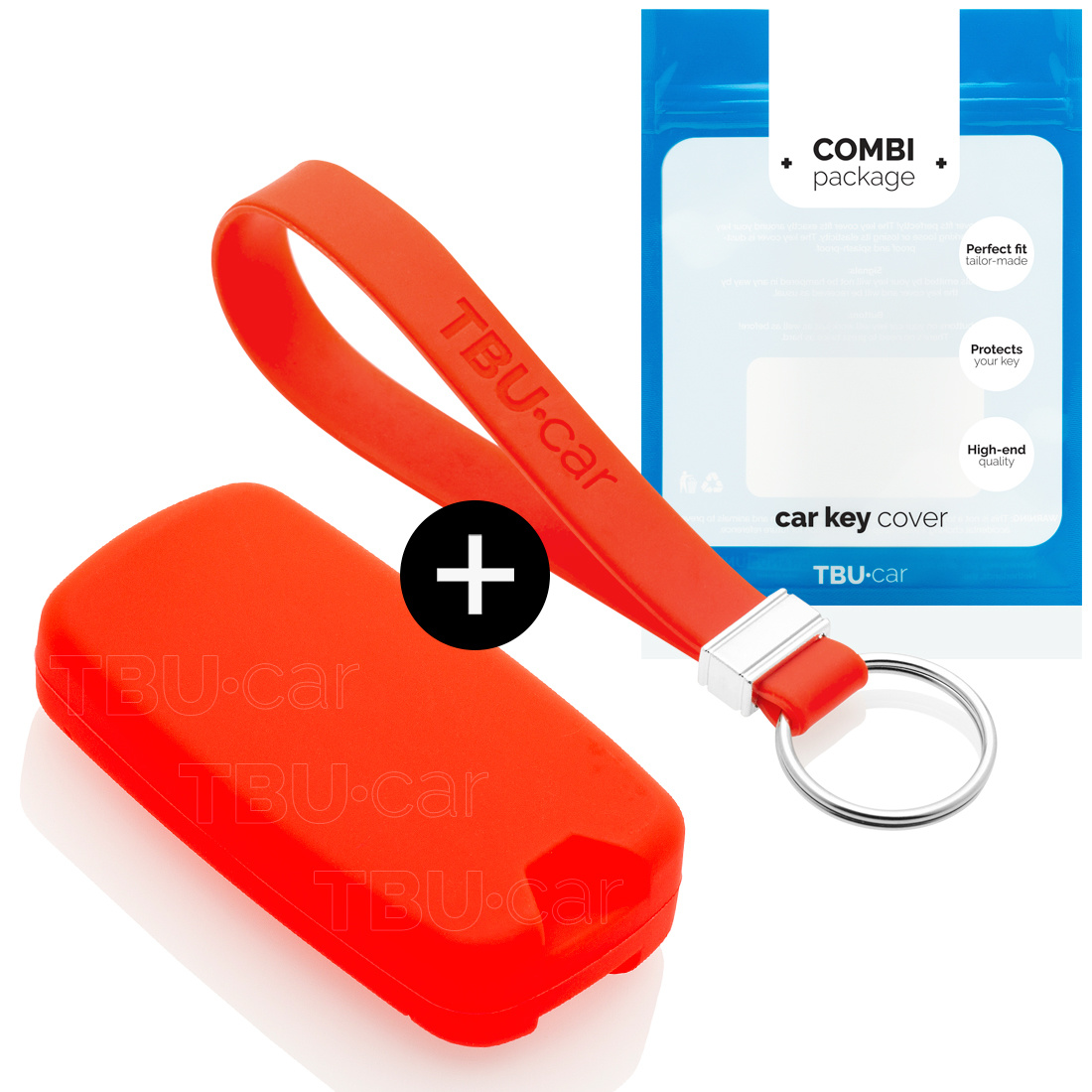 TBU car Jeep Capa Silicone Chave do carro - Capa protetora - Tampa remota FOB - Vermelho