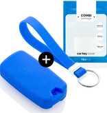 TBU car TBU car Car key cover compatible with Jeep - Silicone Protective Remote Key Shell - FOB Case Cover - Blue